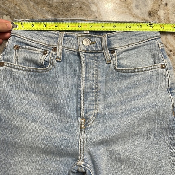 RE/DONE 70S STOVE PIPE Jeans in RIVER FADE size 25 - Picture 12 of 16